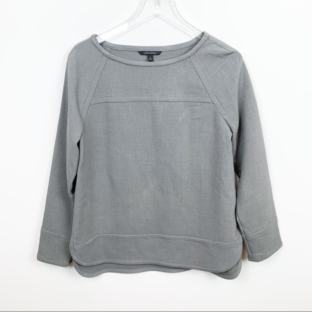 Banana Republic | Gray Structured Boatneck Top